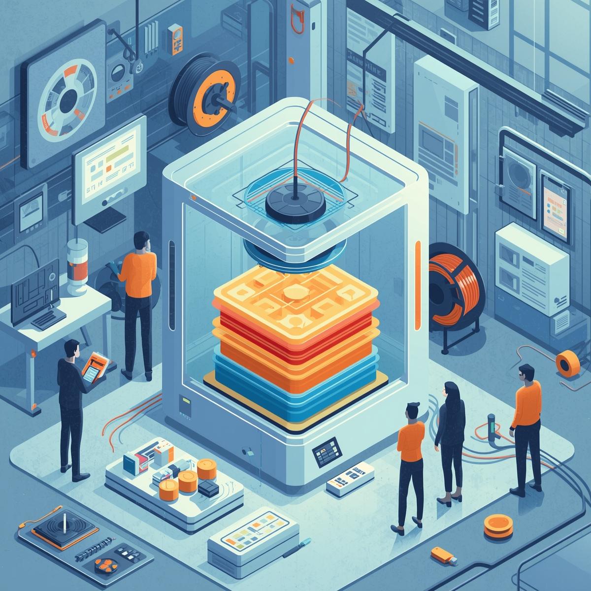 3D printer creating prototype parts