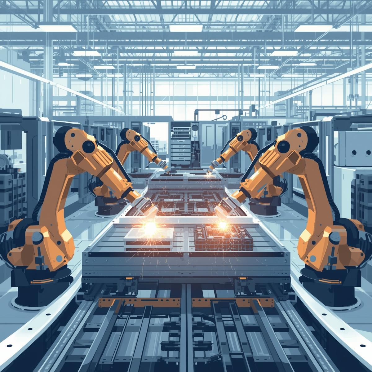 Robotic arm performing precision industrial automation